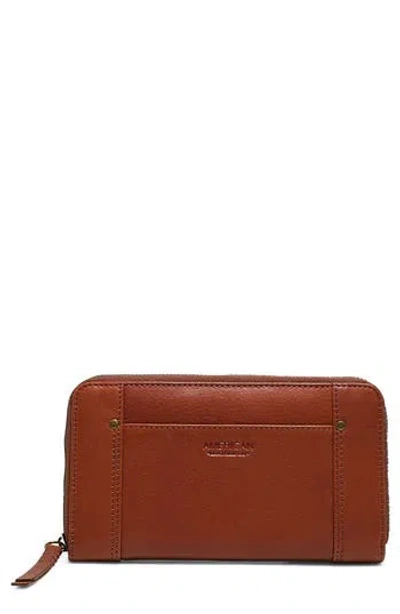 American Leather Co. Austin Continental Leather Wallet In Brown