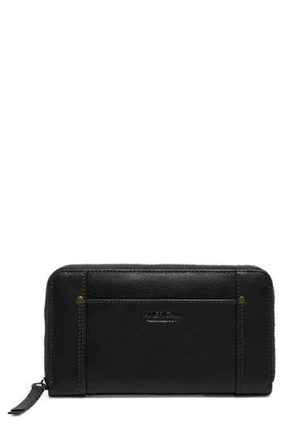 American Leather Co. Austin Continental Leather Wallet In Black