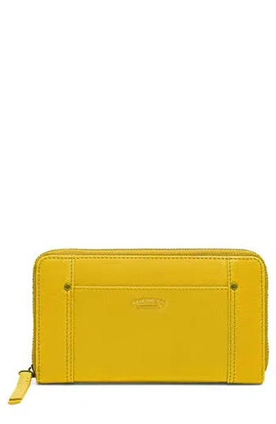 American Leather Co. Austin Continental Leather Wallet In Yellow