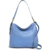 American Leather Co. Austin Convertible Leather Shoulder Bag In Blue