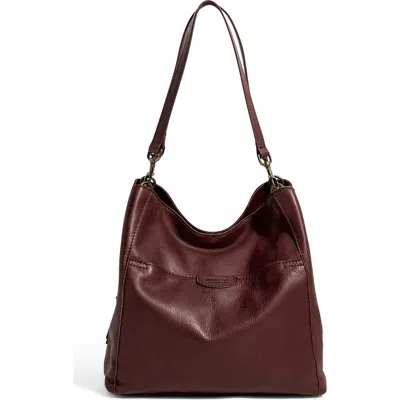 American Leather Co. Austin Leather Bucket Bag In Burgundy