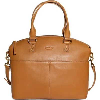 American Leather Co. Carrie Dome Satchel In Cafe Latte Smooth
