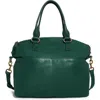 American Leather Co. Carrie Dome Satchel In Emerald Smooth