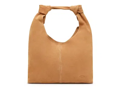 American Leather Co. Gables Knot Suede Hobo Bag In Nutmeg