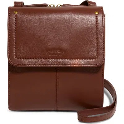 American Leather Co. Kansas Foldover Crossbody Bag In Brown