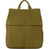 American Leather Co. Liberty Leather Flap Backpack In Soft Olive Smooth