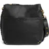 American Leather Co. Luca Triple Pocket Leather Crossbody Bag In Black Smooth