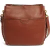 American Leather Co. Luca Triple Pocket Leather Crossbody Bag In Brandy Smooth