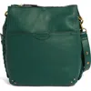 American Leather Co. Luca Triple Pocket Leather Crossbody Bag In Deep Emerald