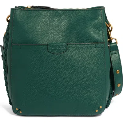 American Leather Co. Luca Triple Pocket Leather Crossbody Bag In Deep Emerald