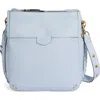 American Leather Co. Luca Triple Pocket Leather Crossbody Bag In Sea Breeze