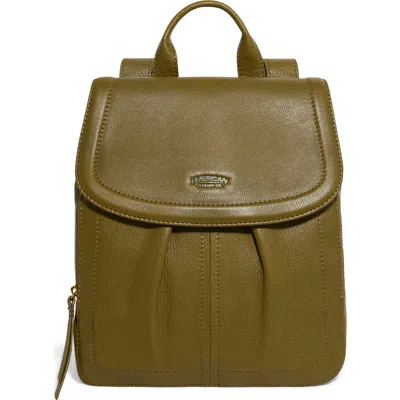 American Leather Co. Marino Leather Backpack In Kelp