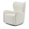 American Leather Kobe Swivel Chair In Freya Snow