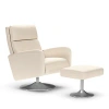 American Leather Luca Comfort Relax Swivel Chair In Dolce Cream