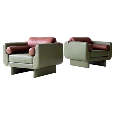 Pre-owned American Leather Matinee Chairs By Vladimir Kagan For  In Black