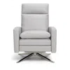 American Leather Simon Swivel Recliner In Bison Ash