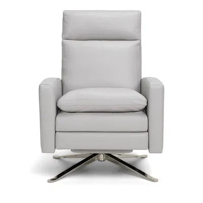 American Leather Simon Swivel Recliner In Bison Ash