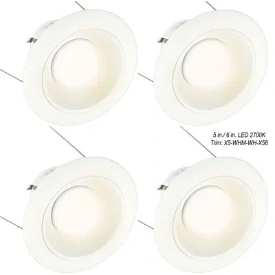 American Lighting 6.5" Remodel Or New Construction Recessed Lighting Kit In White Multiplier,white Trim