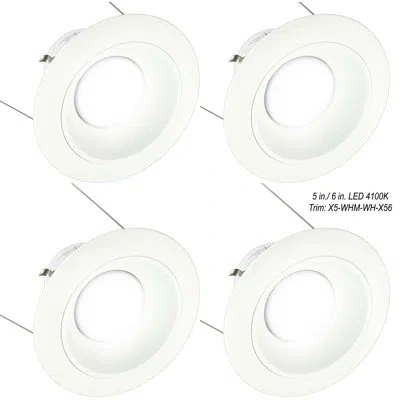 American Lighting 6.5" Remodel Or New Construction Recessed Lighting Kit In White Multiplier,white Trim