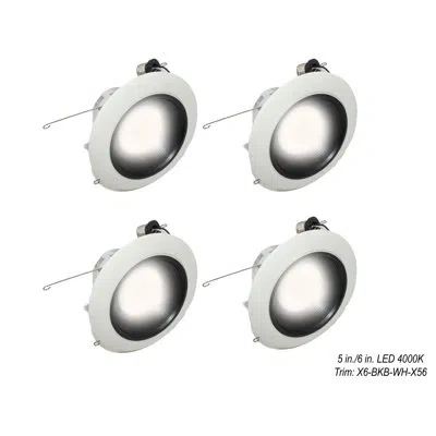 American Lighting 7.5" Remodel Or New Construction Recessed Lighting Kit In Black Baffle,white Trim