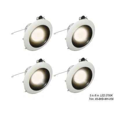 American Lighting 7.5" Remodel Or New Construction Recessed Lighting Kit In Black Baffle,white Trim