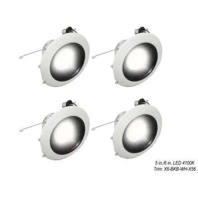 American Lighting 7.5" Remodel Or New Construction Recessed Lighting Kit In Black Baffle,white Trim