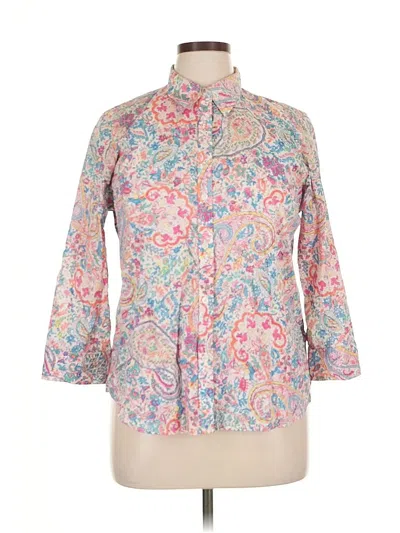 Pre-owned American Living 3/4 Sleeve Blouse In Pink