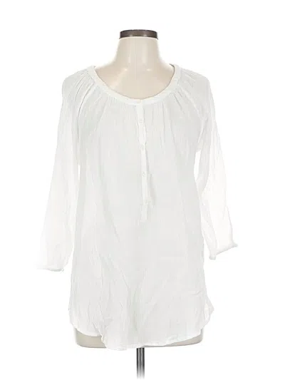 Pre-owned American Living 3/4 Sleeve Blouse In White
