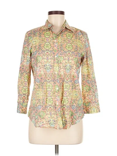 Pre-owned American Living 3/4 Sleeve Button Down Shirt In Yellow