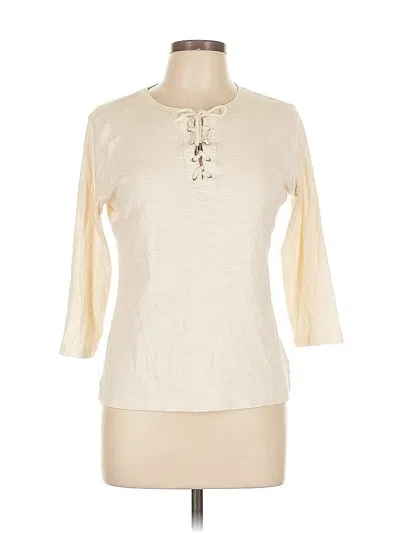 Pre-owned American Living 3/4 Sleeve T-shirt In White