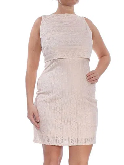 American Living Floral Lace Popover Dress In Blush In Neutral