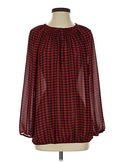 Pre-owned American Living Long Sleeve Blouse In Red