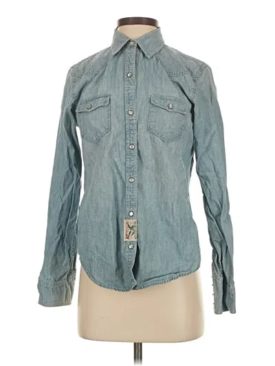 Pre-owned American Living Long Sleeve Button Down Shirt In Blue