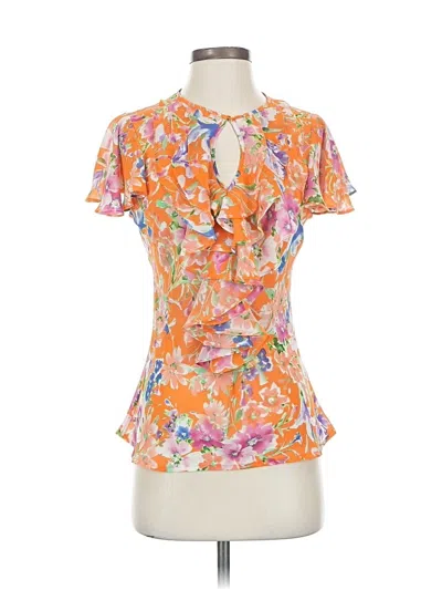 Pre-owned American Living Short Sleeve Blouse In Orange