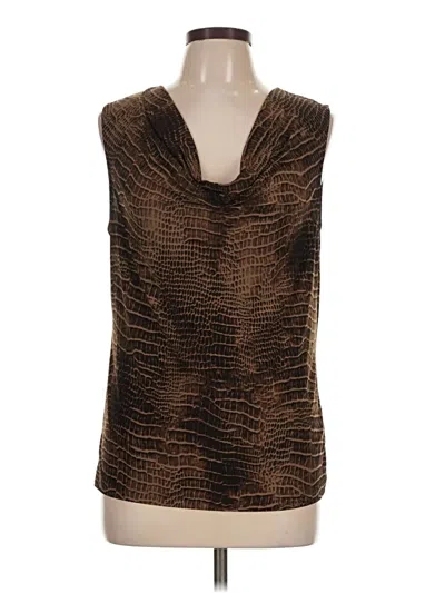 Pre-owned American Living Sleeveless Blouse In Brown