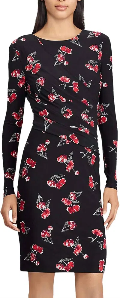 American Living Women's Floral Print Jersey Dress In Black/red In Multi