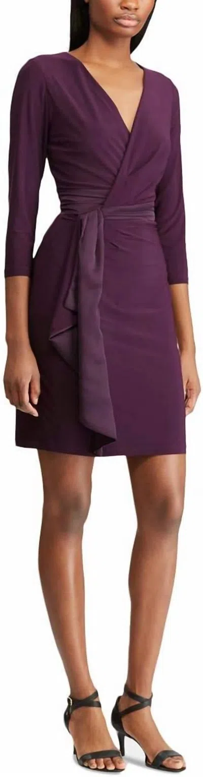 American Living Women's Ruffled V Neck Dress In Purple