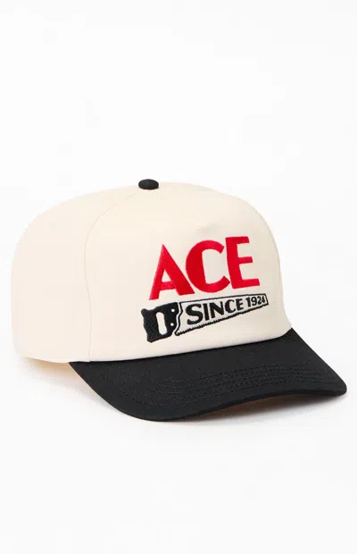 American Needle Ace Hardware Snapback Hat In Ivory In White
