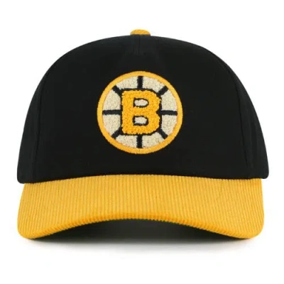 American Needle Black/gold Boston Bruins Burnett Adjustable Hat