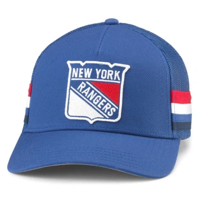 American Needle Blue New York Rangers Hotfoot Stripes Trucker Adjustable Hat