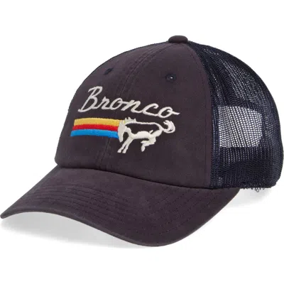 American Needle Bronco Raglan Bones Adjustable Trucker Cap In Navy