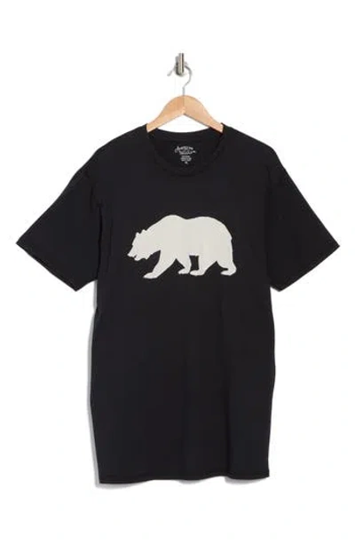 American Needle Cali Bear Cotton Graphic T-shirt In Black Cream Bear