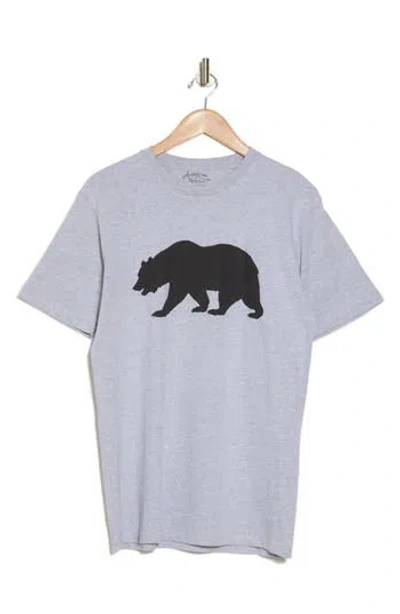 American Needle Cali Bear Cotton Graphic T-shirt In Light Heather Grey