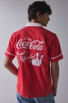 American Needle Coca-cola Lebowski Button-up Shirt Top In Red, Men's At Urban Outfitters