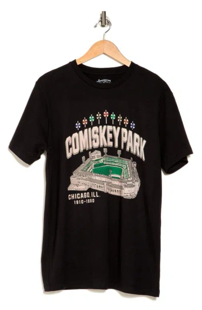 American Needle Comiskey Cotton Graphic T-shirt In Black
