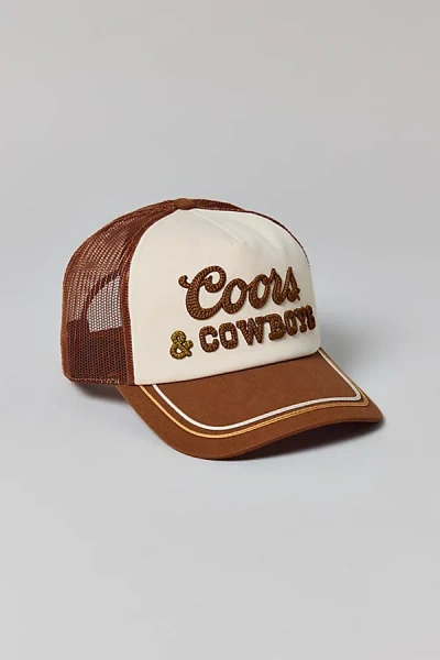 American Needle Coors & Cowboys Trucker Hat In Brown, Men's At Urban Outfitters