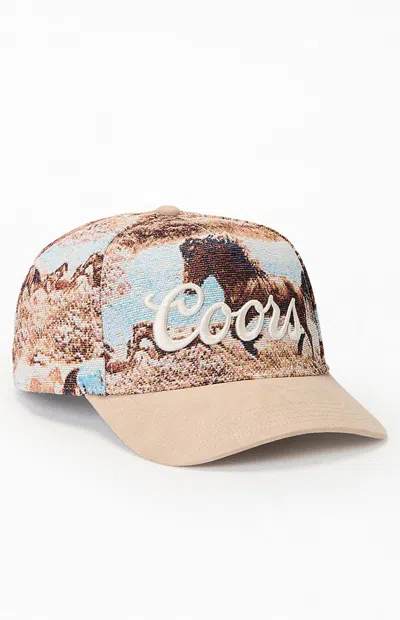 American Needle Coors Jacquard Snapback Hat In Tan In Orange