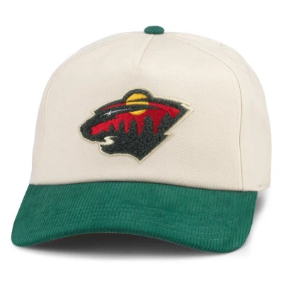 American Needle Men's  Cream, Green Minnesota Wild Burnett Adjustable Hat In Cream,green