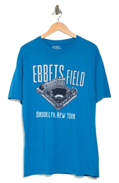 American Needle Ebbets Field Graphic Print T-shirt In Blue