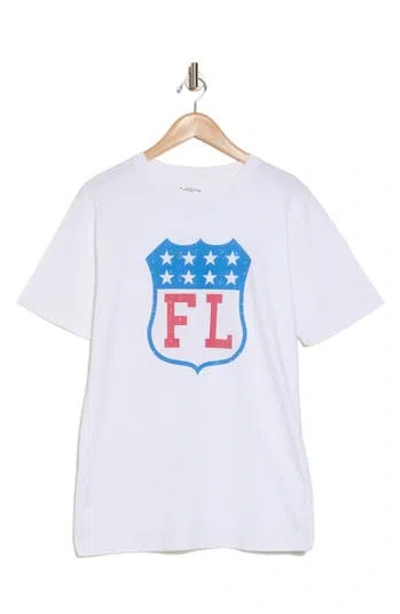 American Needle Fl Cotton Graphic T-shirt In White